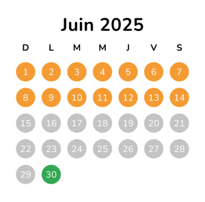 Calendrier - juin 2025